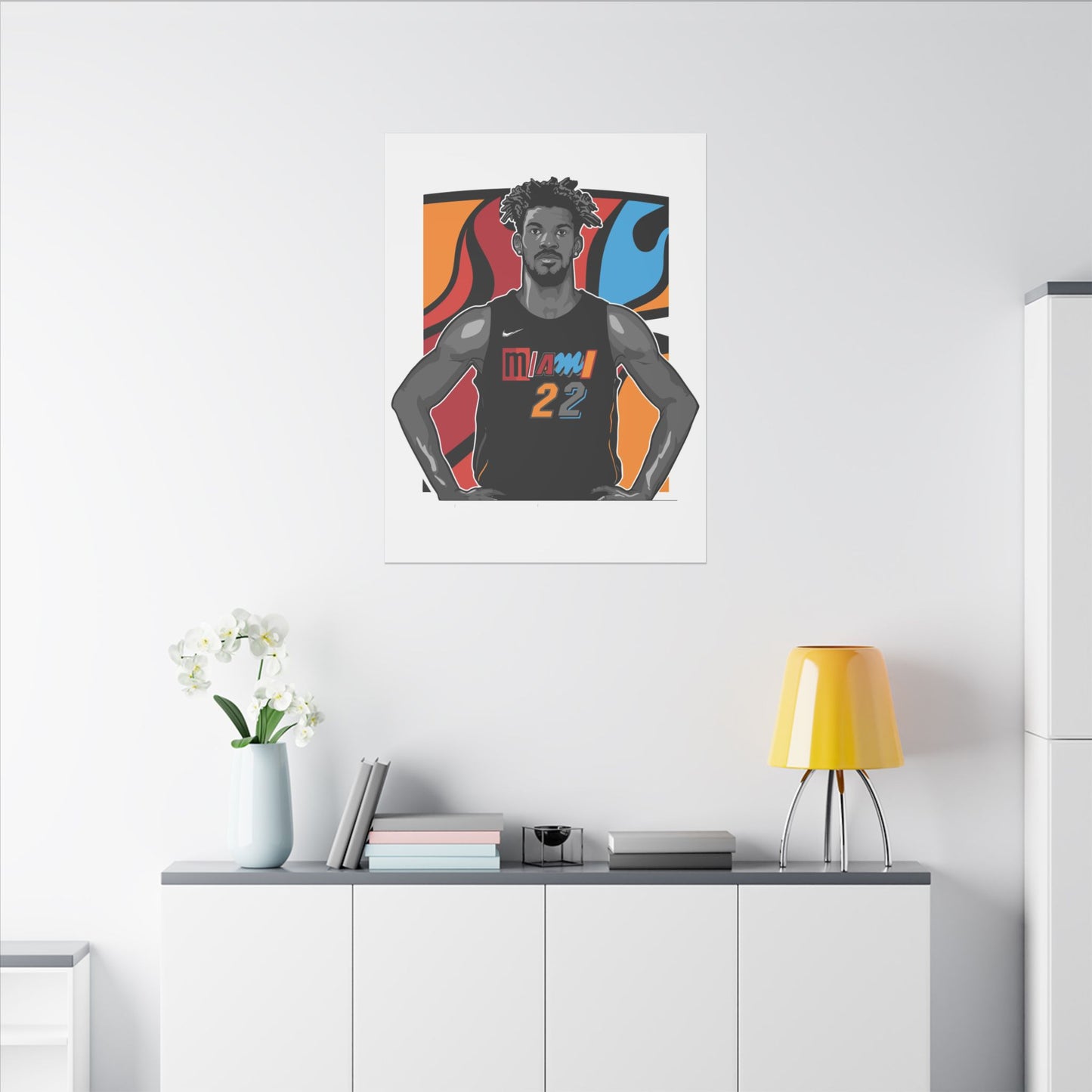 Miami Basketball Canvas Art - Stretched Matte Print of Player #22 - CreativeRino