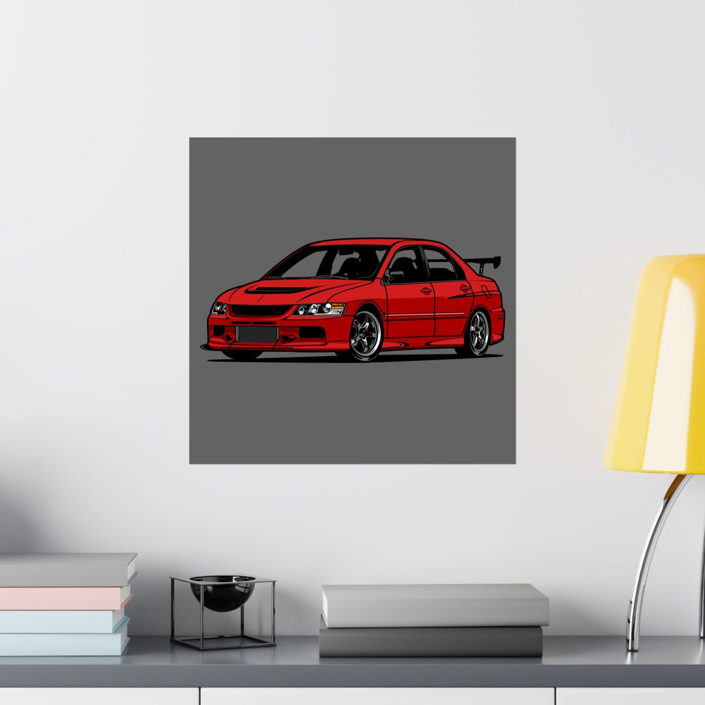 Stylish Car Matte Square Poster of a Red Sports Car - Perfect Poster for Car Enthusiasts & Decor - CreativeRino