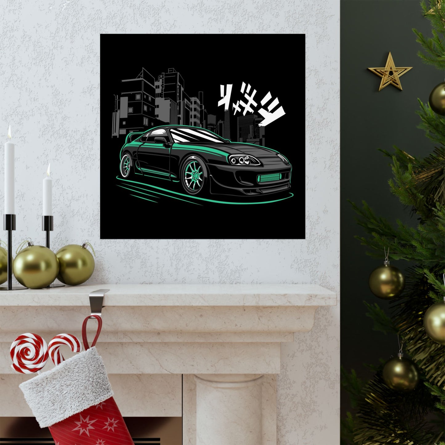 Stylish Matte Square Poster - Racing Car Design for Car Enthusiasts - CreativeRino