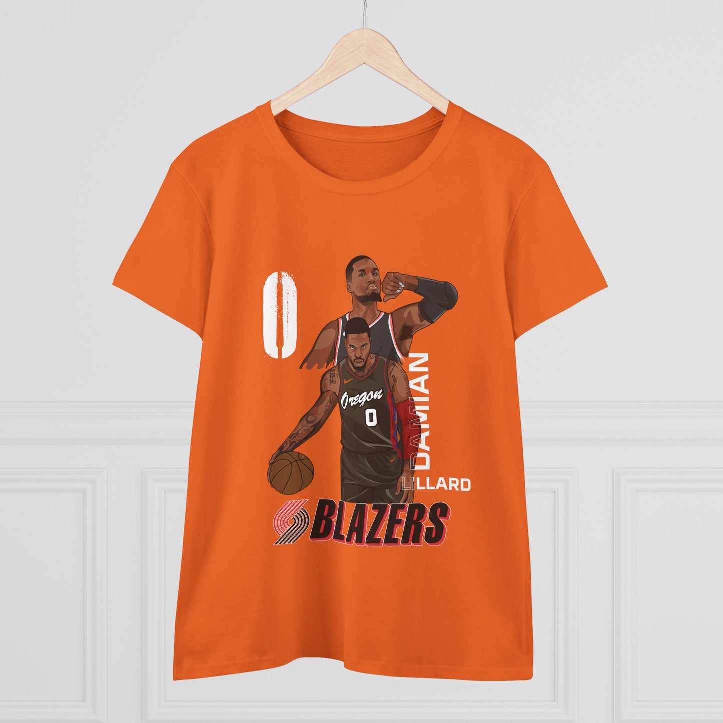 Damian Lillard Women's Midweight Cotton Tee - Blazers Fan Gear - CreativeRino