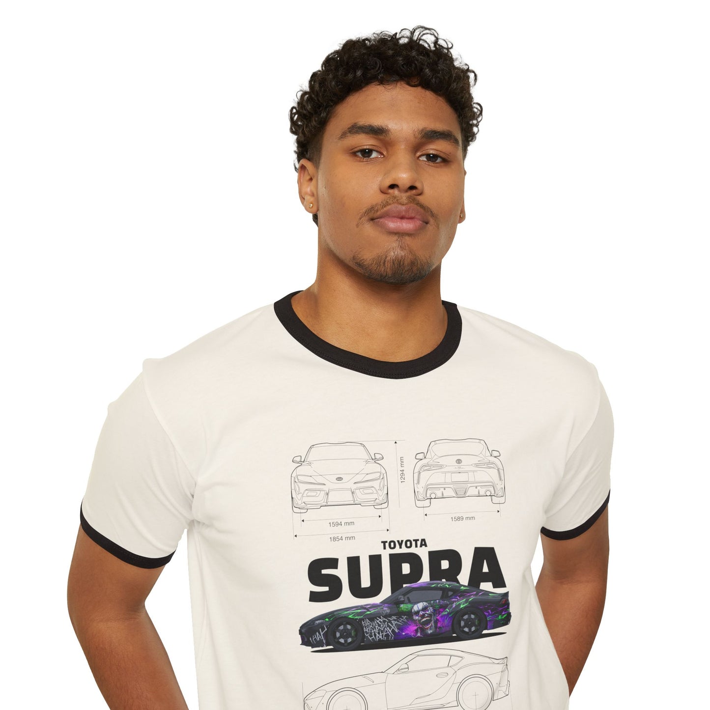 Toyota Supra A90 Unisex Cotton Ringer T-Shirt - CreativeRino