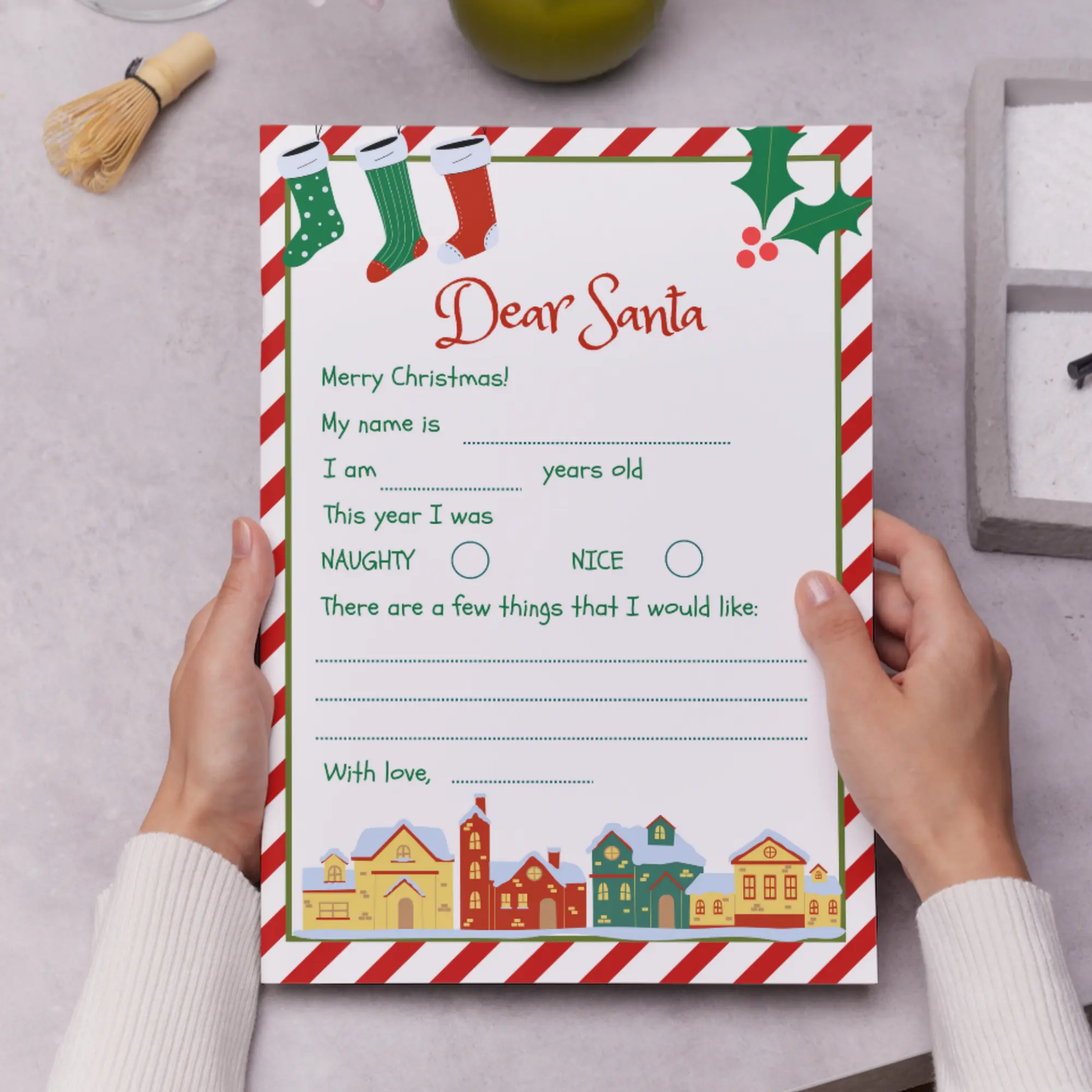 Letter to Santa Claus Christmas Template - CreativeRino