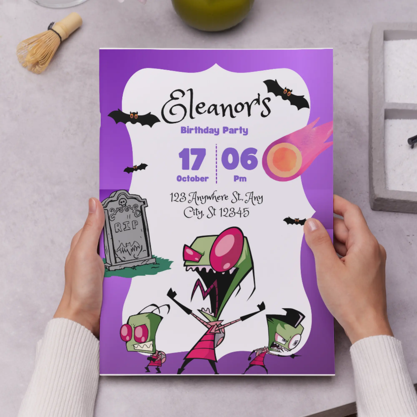 Invader Zim Birthday Invitation Template - CreativeRino