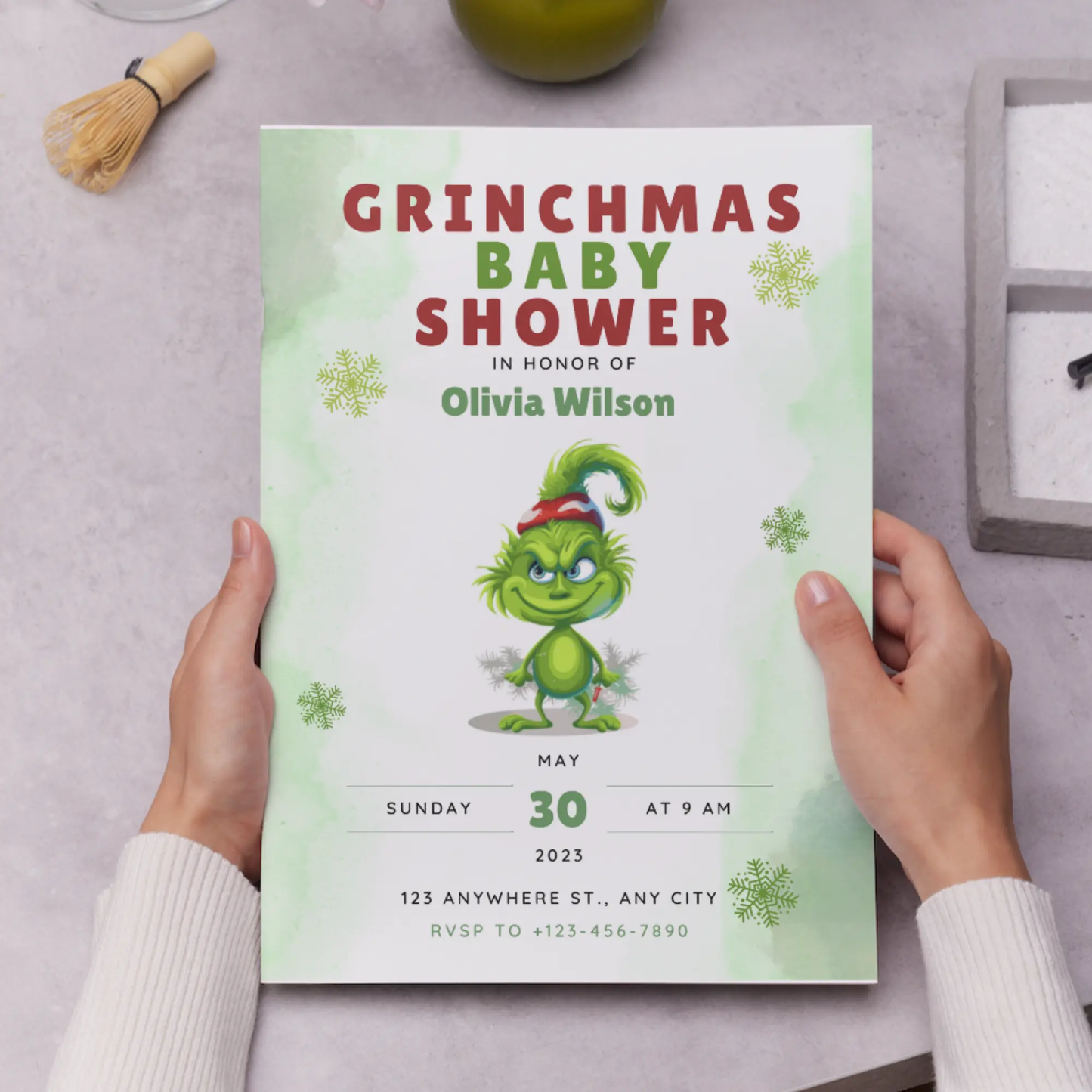 Grinchmas Baby Shower Invite Template | Grinch Whoville Baby Shower Invitation - CreativeRino