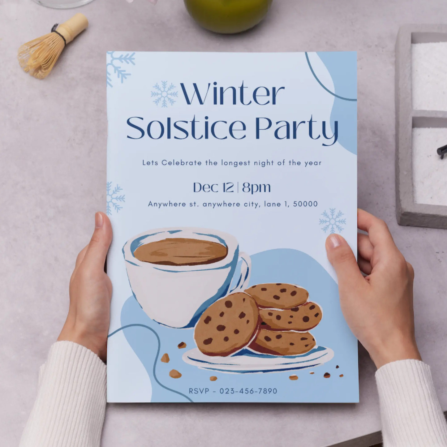 Winter Solstice Party Invitation Template - CreativeRino