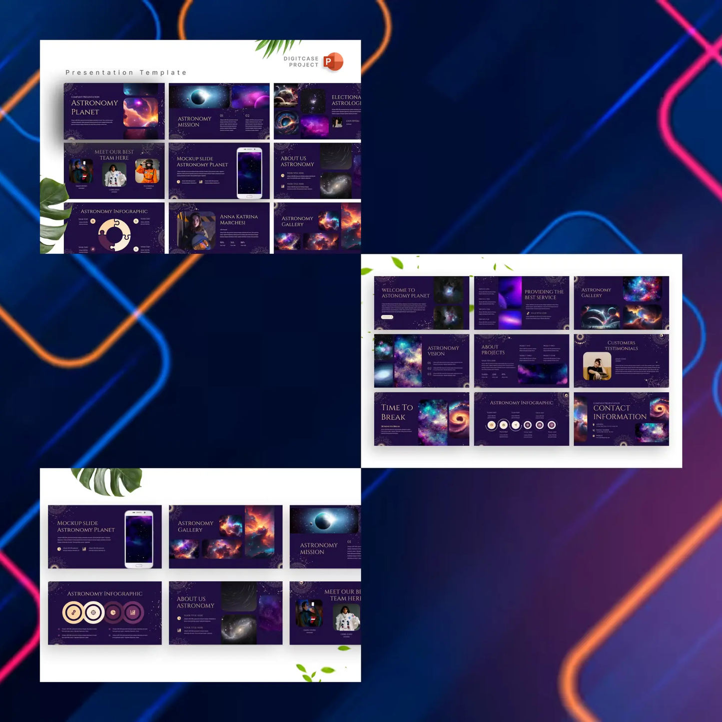 3 Space Star Meteor Business PowerPoint Template Bundle | Modern Clean Astronomy Presentation Templates CreativeRino
