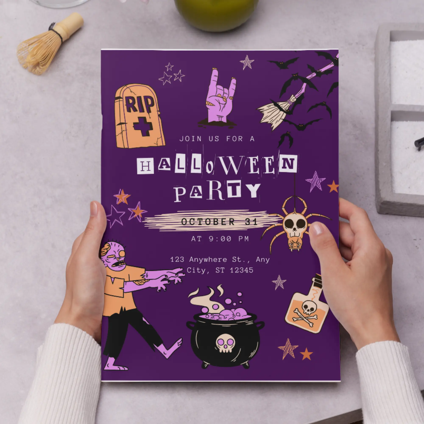 Halloween Party Invitation Template - CreativeRino