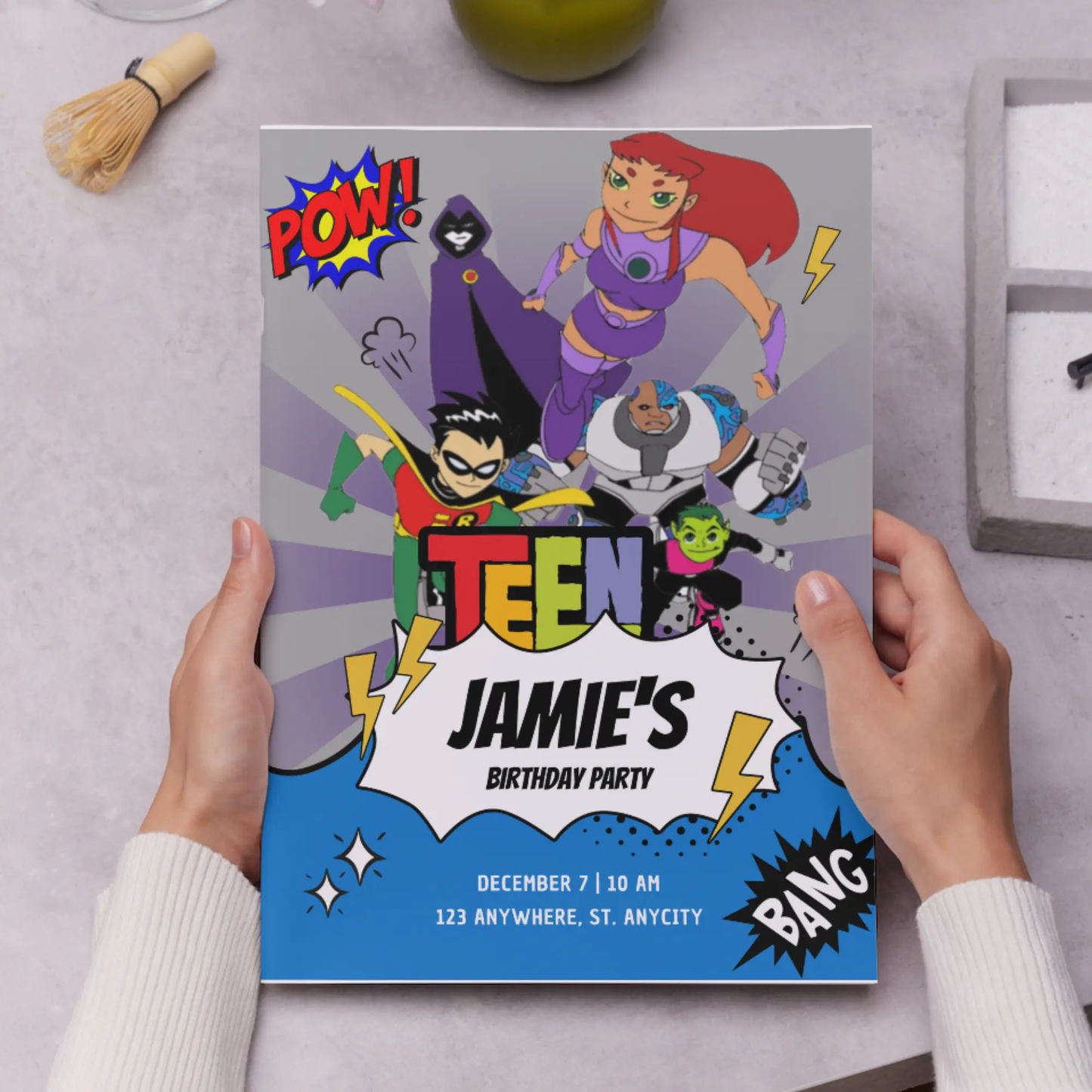 Teen Titans Birthday Invitation Template - CreativeRino