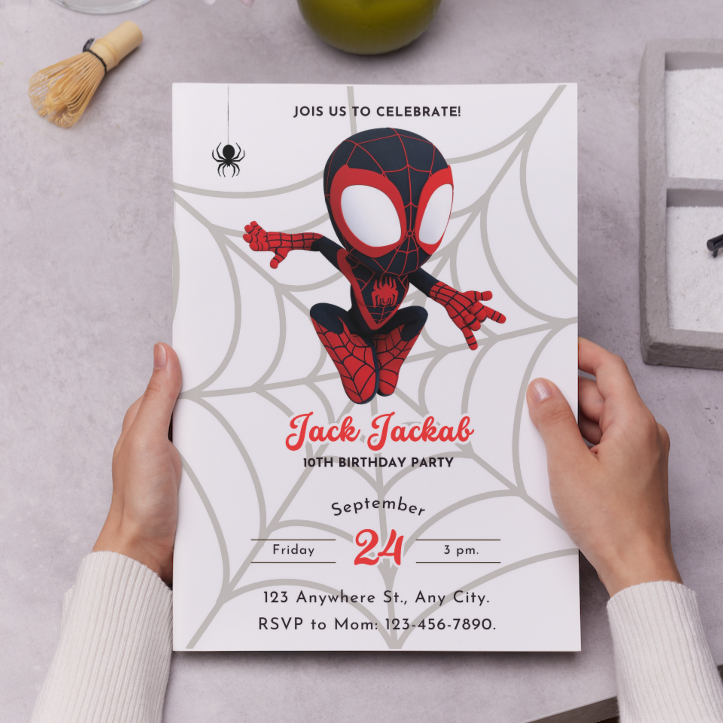Spin Spidey Birthday Invitation Template | Spidey and his Amazing Friends - CreativeRino
