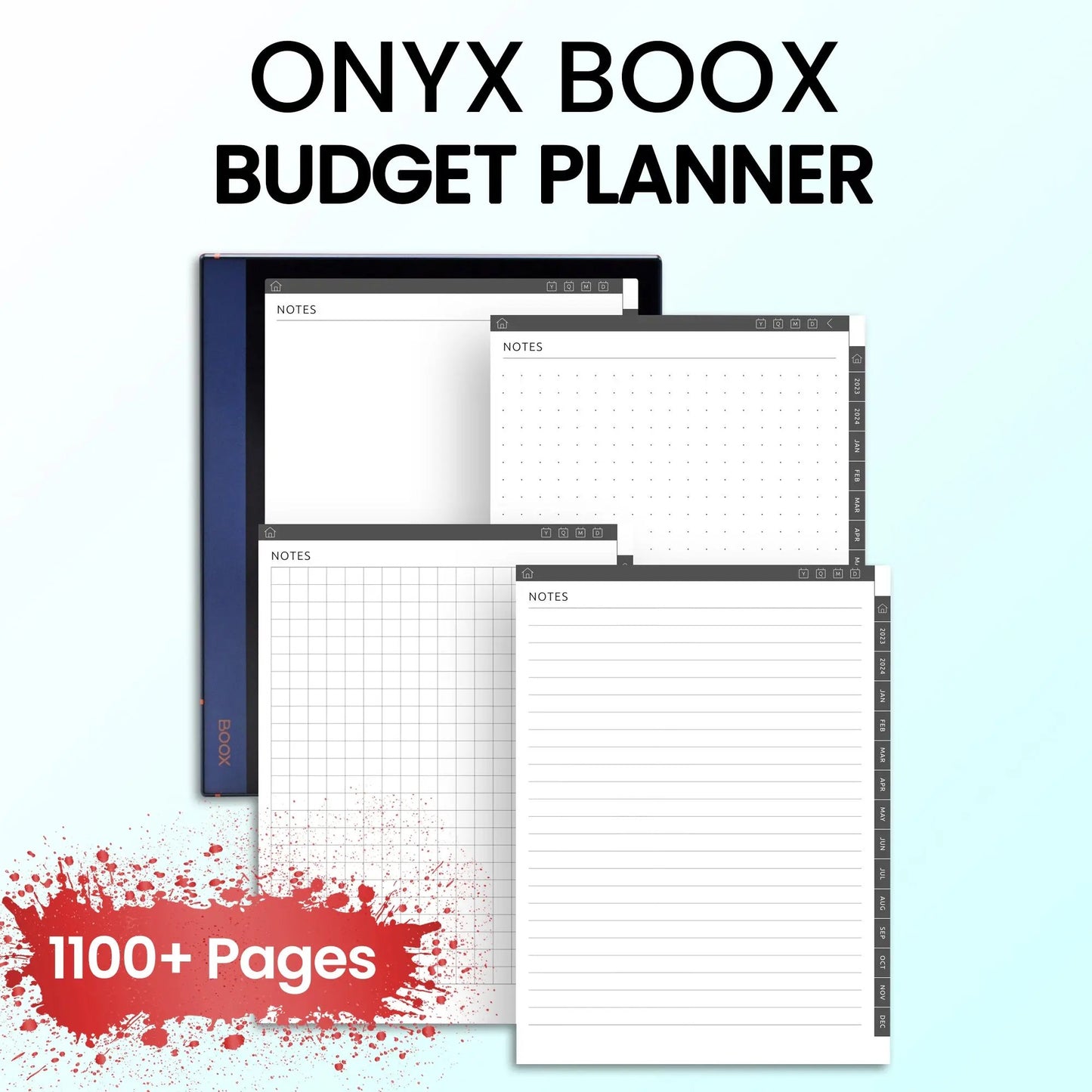 Onyx Boox Budget Planners Template CreativeRino