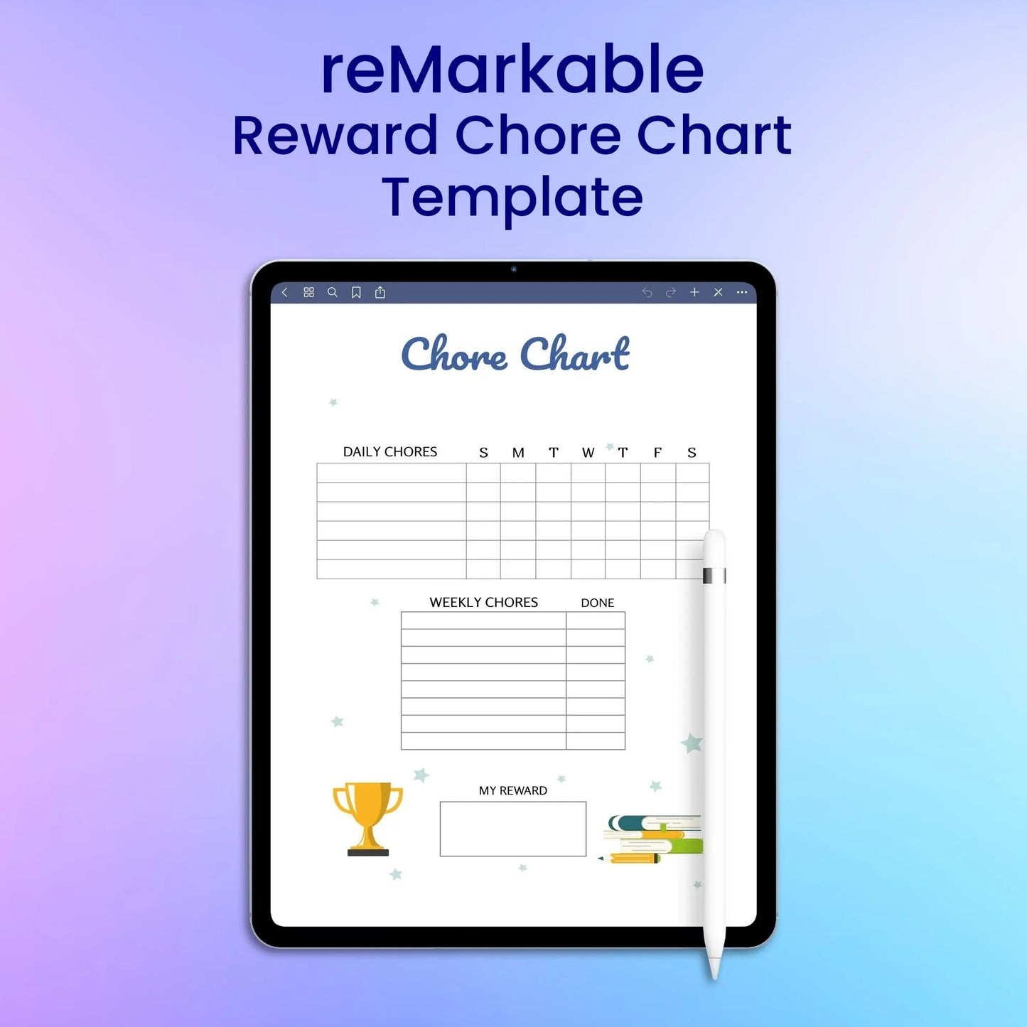 reMarkable 2 Reward Chore Chart Template Planner Template My Store