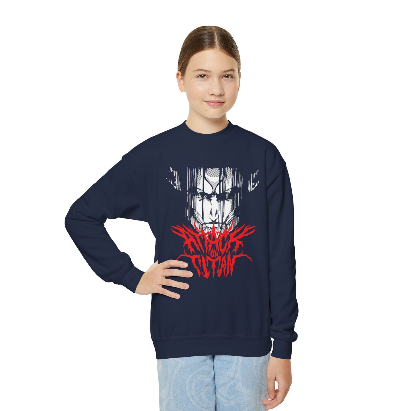 Anime Youth Crewneck Sweatshirt - Attack on Titan Graphic T-shirt - CreativeRino