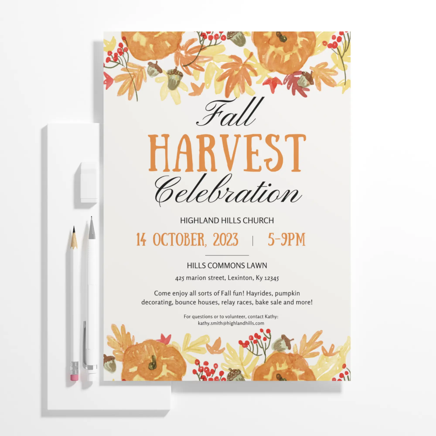 Fall Harvest Celebration Invitation Template - CreativeRino