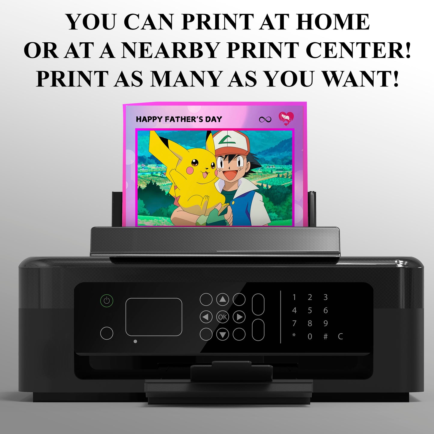 Custom Pokemon Fathers Day Card, Editable Pokeman Cards, Poke Gift For Dad, Father's Day Gift - CreativeRino