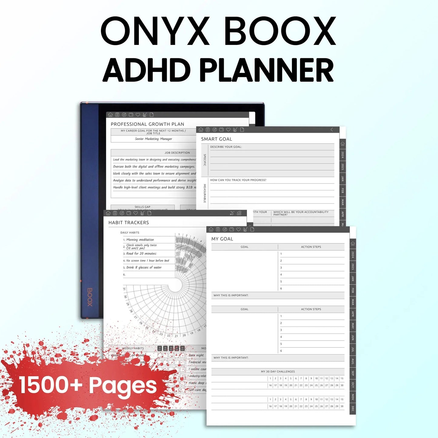 Onyx Boox ADHD Planners Template CreativeRino