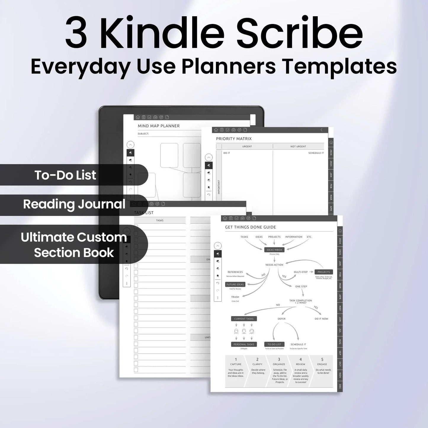 3 Kindle Scribe Kindle Everyday Use Planner Template Bundle CreativeRino