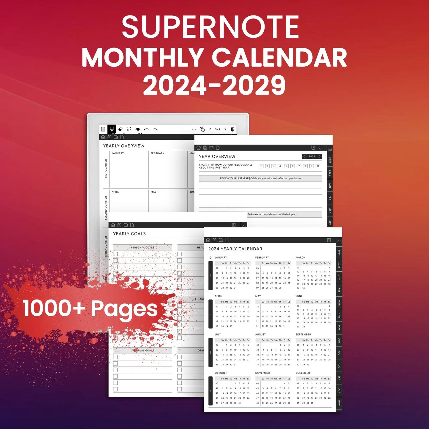 Supernote Monthly Calendar Planner Template CreativeRino