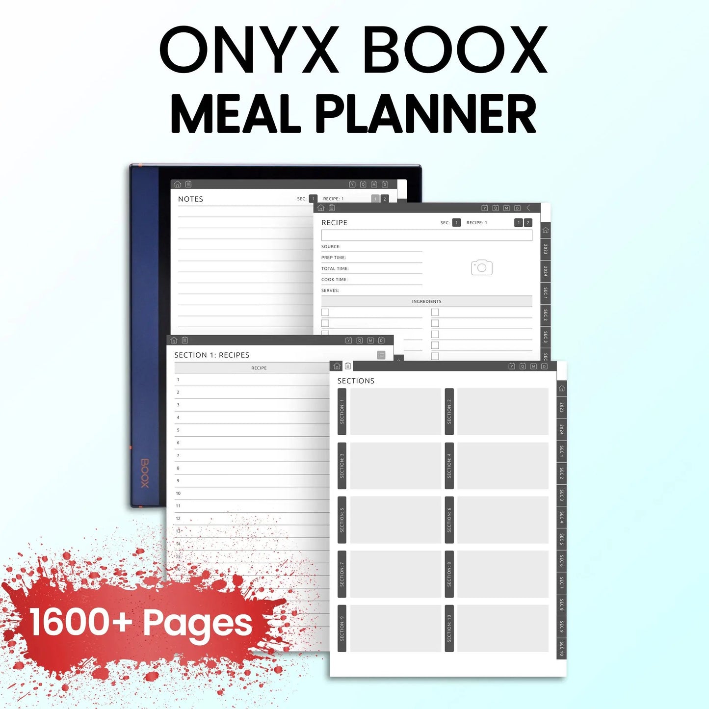 Onyx Boox Meal Planners Template CreativeRino