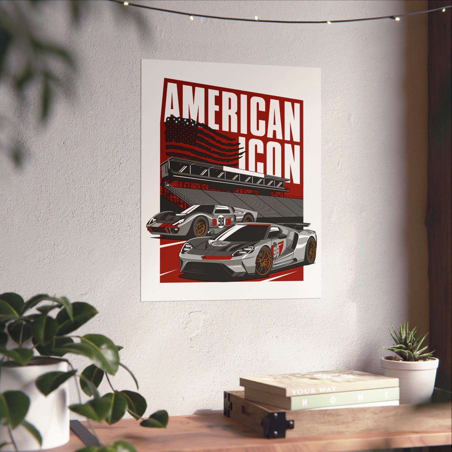 American Icon Matte Vertical Poster - Racing Car Art for Enthusiasts - CreativeRino
