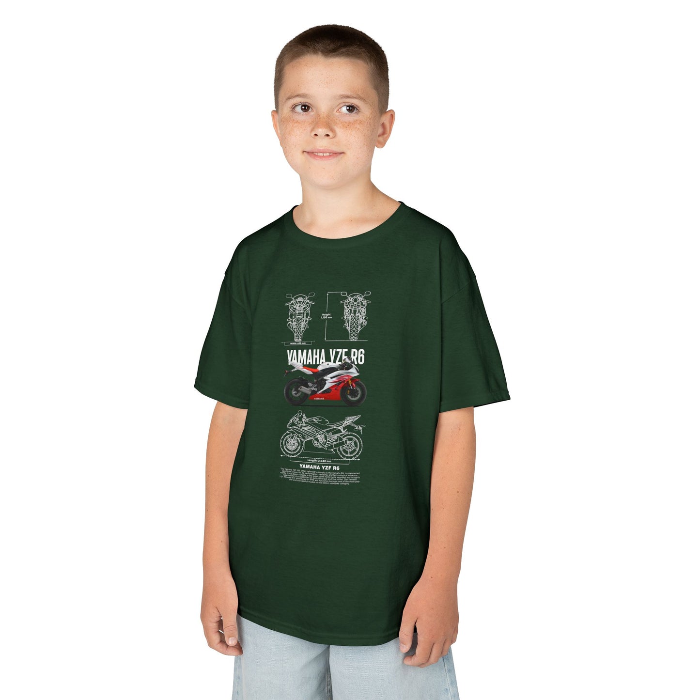 Yamaha VZR 98 Kids Heavy Cotton™ Tee - Cool Motorcycle T-shirt Design for Young Riders - CreativeRino