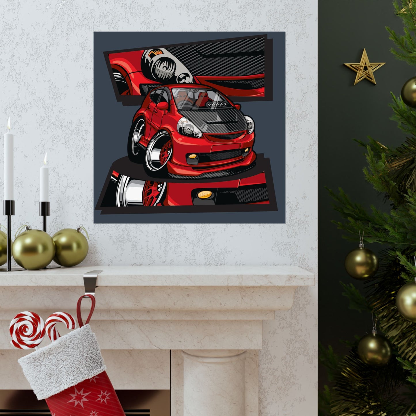 Automotive Art Poster - Matte Square Car Design - Perfect Poster for Enthusiasts - CreativeRino