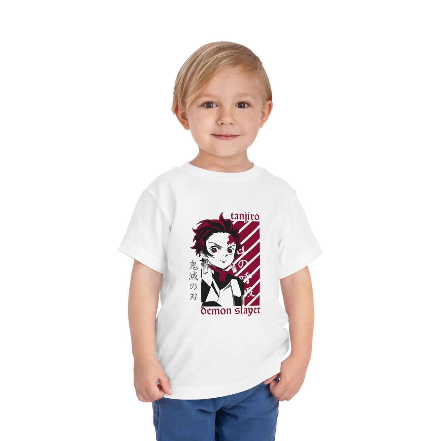 Toddler Demon Slayer Tee - Tanjiro Short Sleeve Anime T-shirt for Kids - CreativeRino