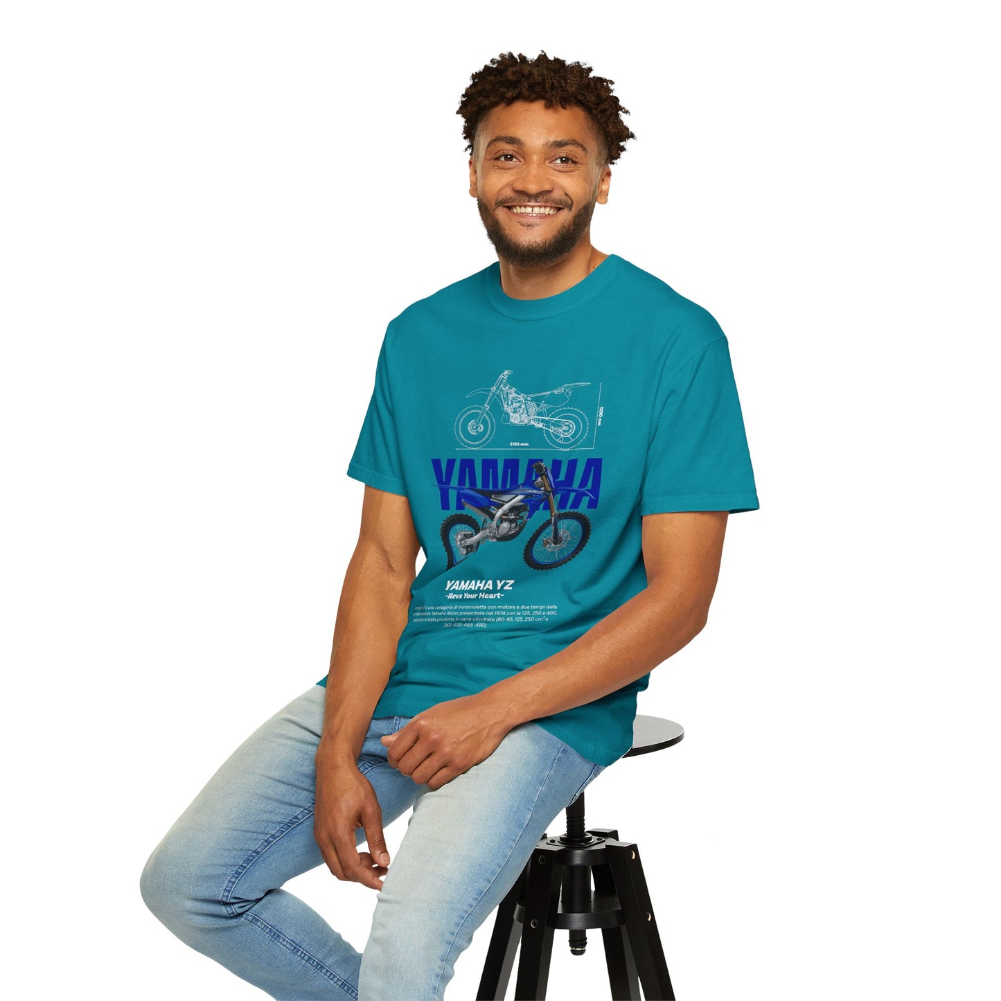 Yamaha YZ Unisex Garment-Dyed T-shirt - Rev Your Heart - CreativeRino