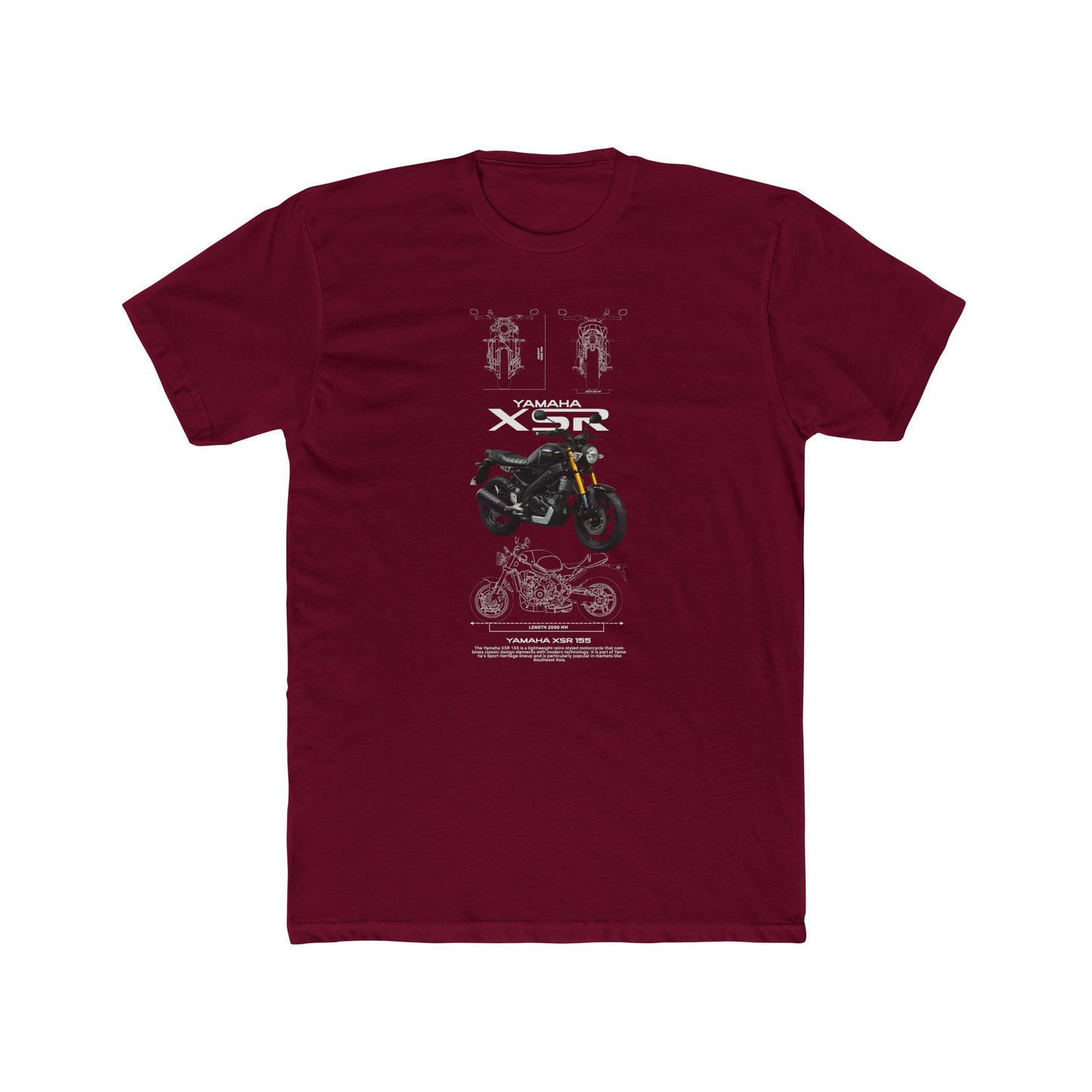 Vintage Yamaha XSR Unisex Cotton Crew Tee - Motorcycle Lovers T-shirt - CreativeRino