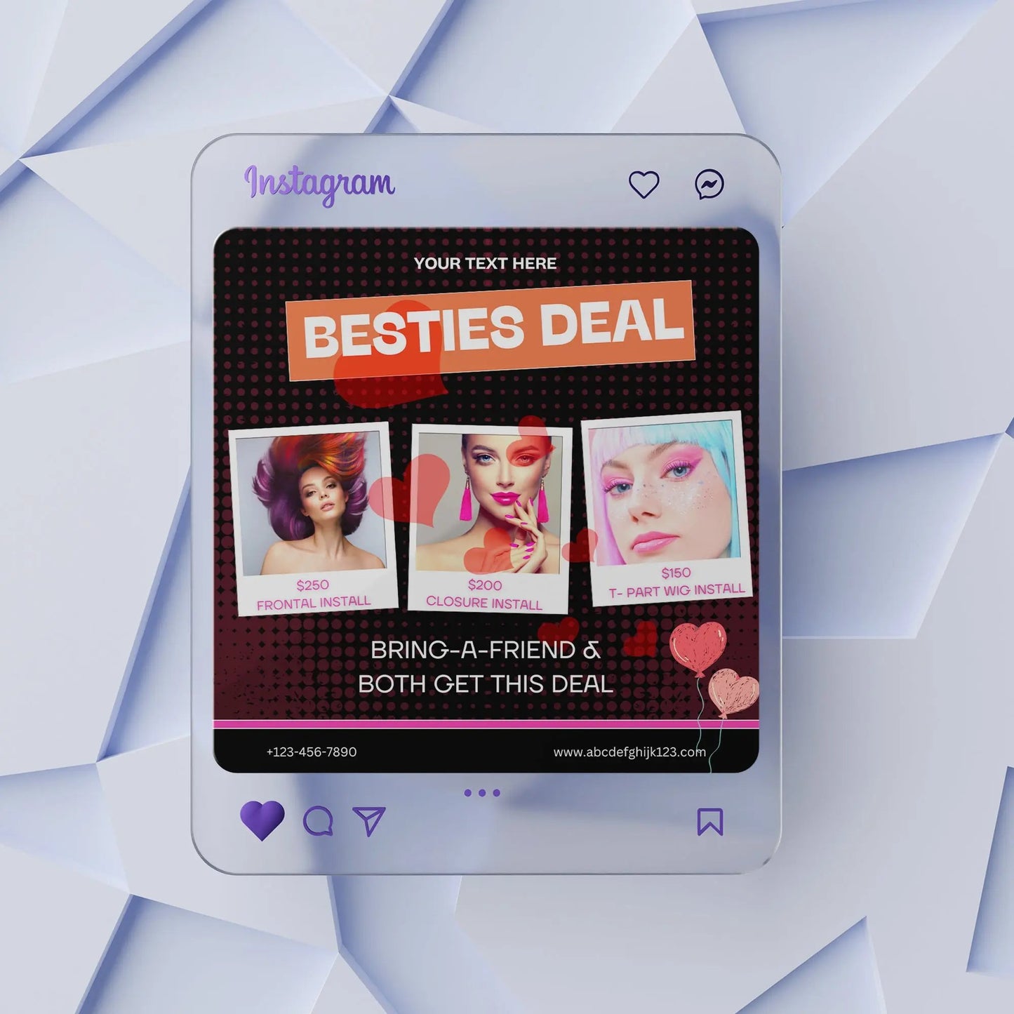 Bring A Bestie Flyer | Bring A Friend Flyer Social Media Template CreativeRino