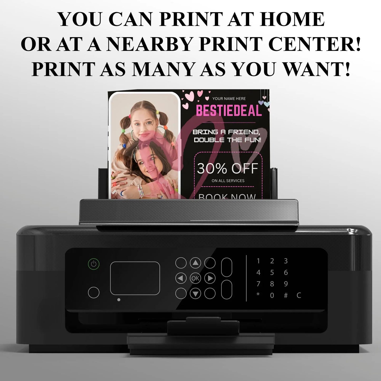 Bring A Bestie Flyer Template | Bring A Friend Social Media Flyer CreativeRino