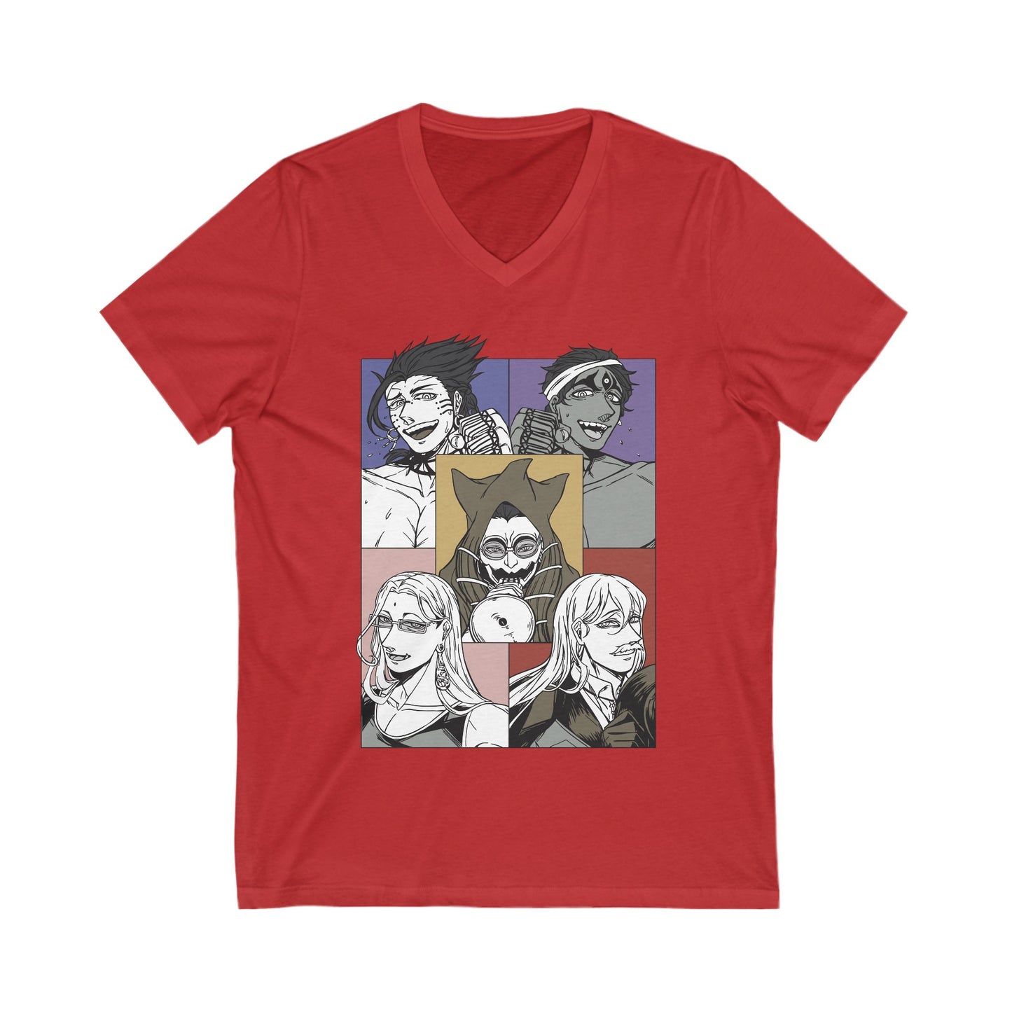 Anime Character V-Neck Tee - Unisex Short Sleeve Record of Ragnarok Graphic T-shirt - CreativeRino