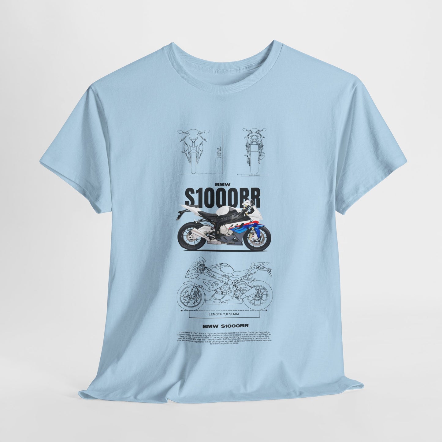 BMW S1000RR Unisex Heavy Cotton Tee - Motorcycle Graphic T-Shirt for Riders - CreativeRino