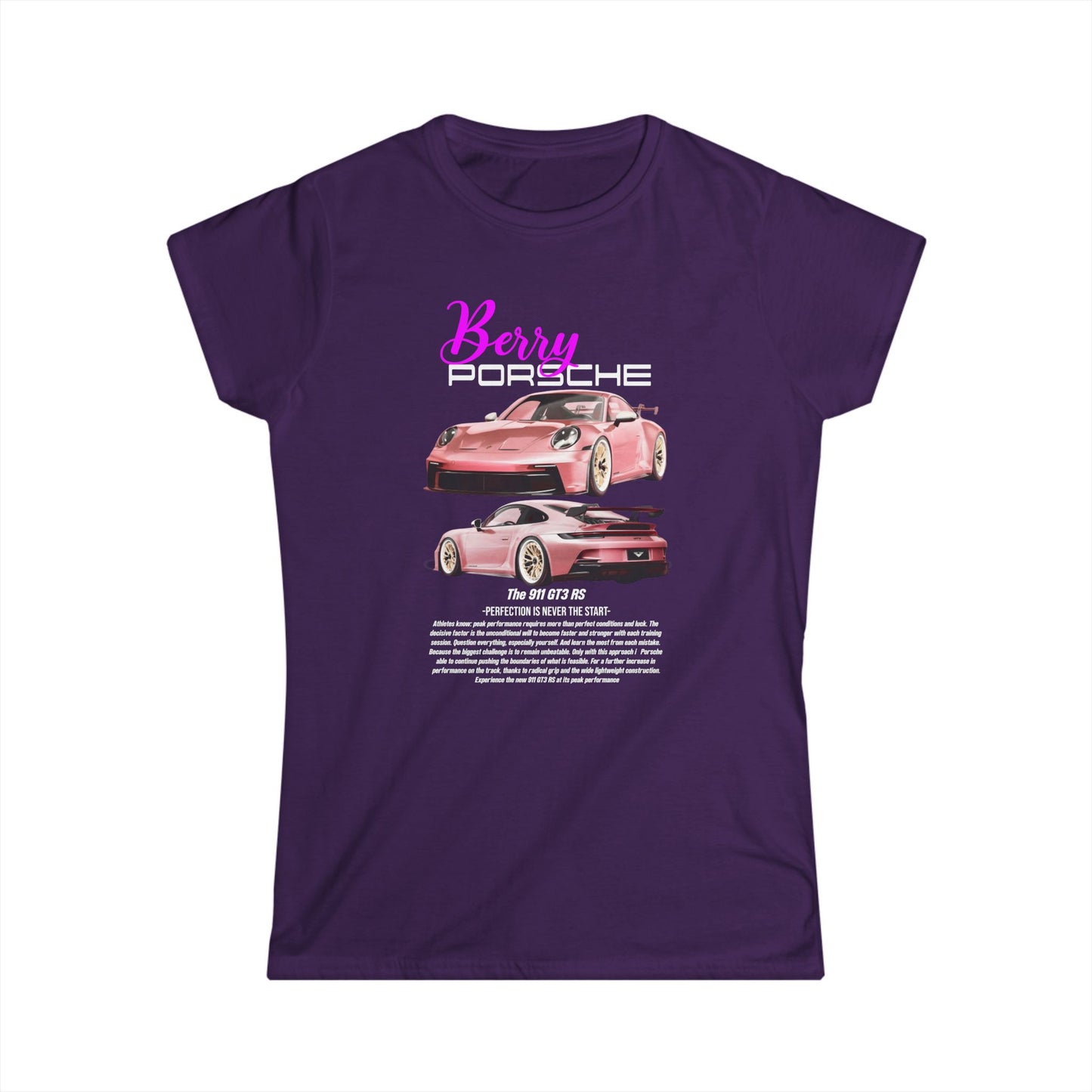 Berry Porsche Women's Softstyle Tee - Car Enthusiast Graphical T-shirt - CreativeRino