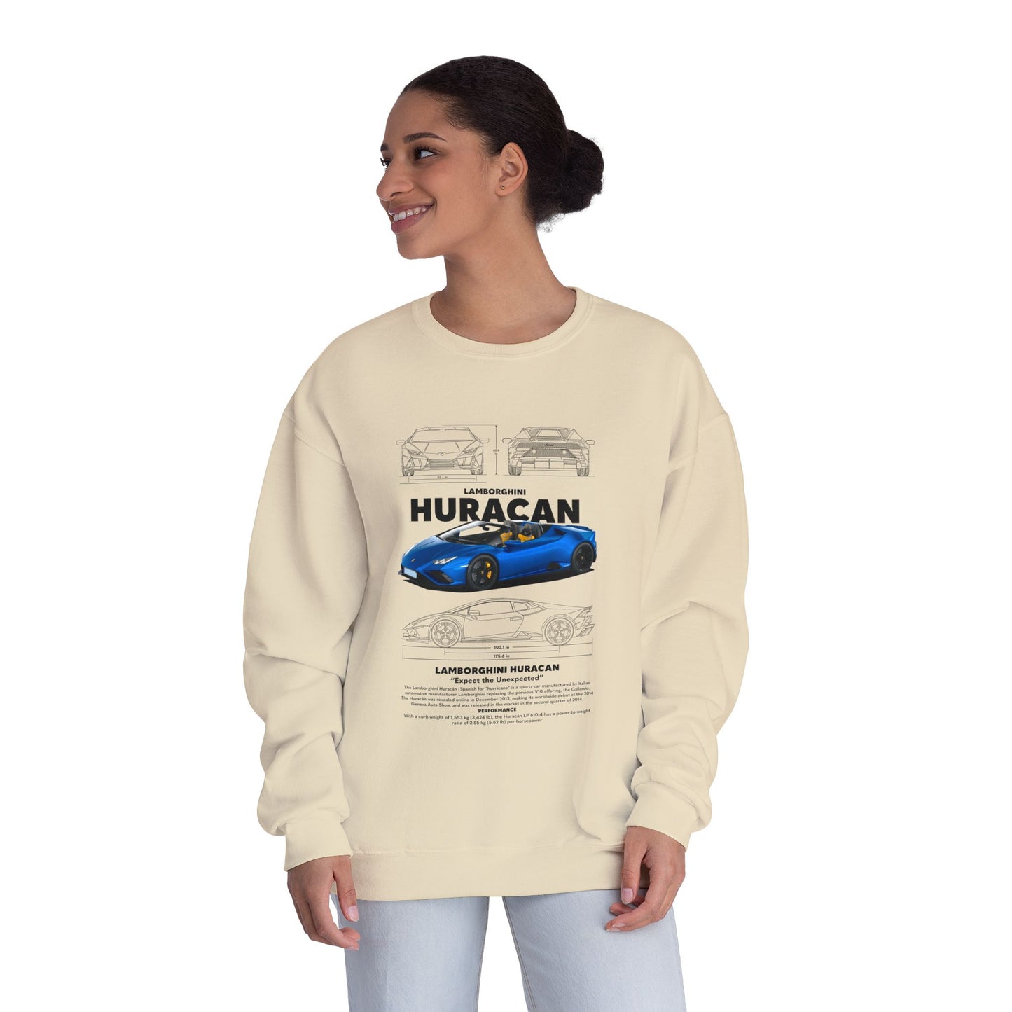Lamborghini Huracan Crewneck Sweatshirt - Unisex Automotive Apparel - CreativeRino
