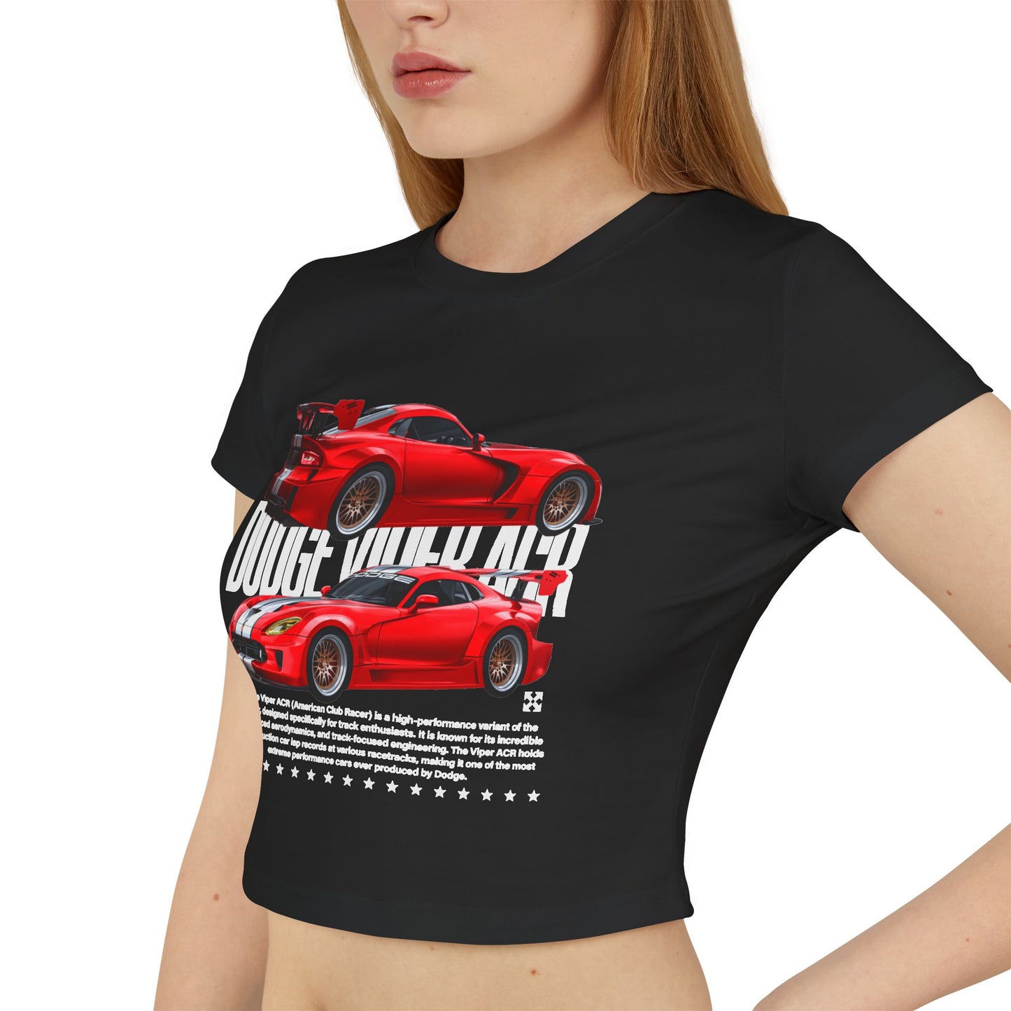 Dodge Viper Women's Baby Tee - Car Enthusiast Graphic T-shirt - CreativeRino