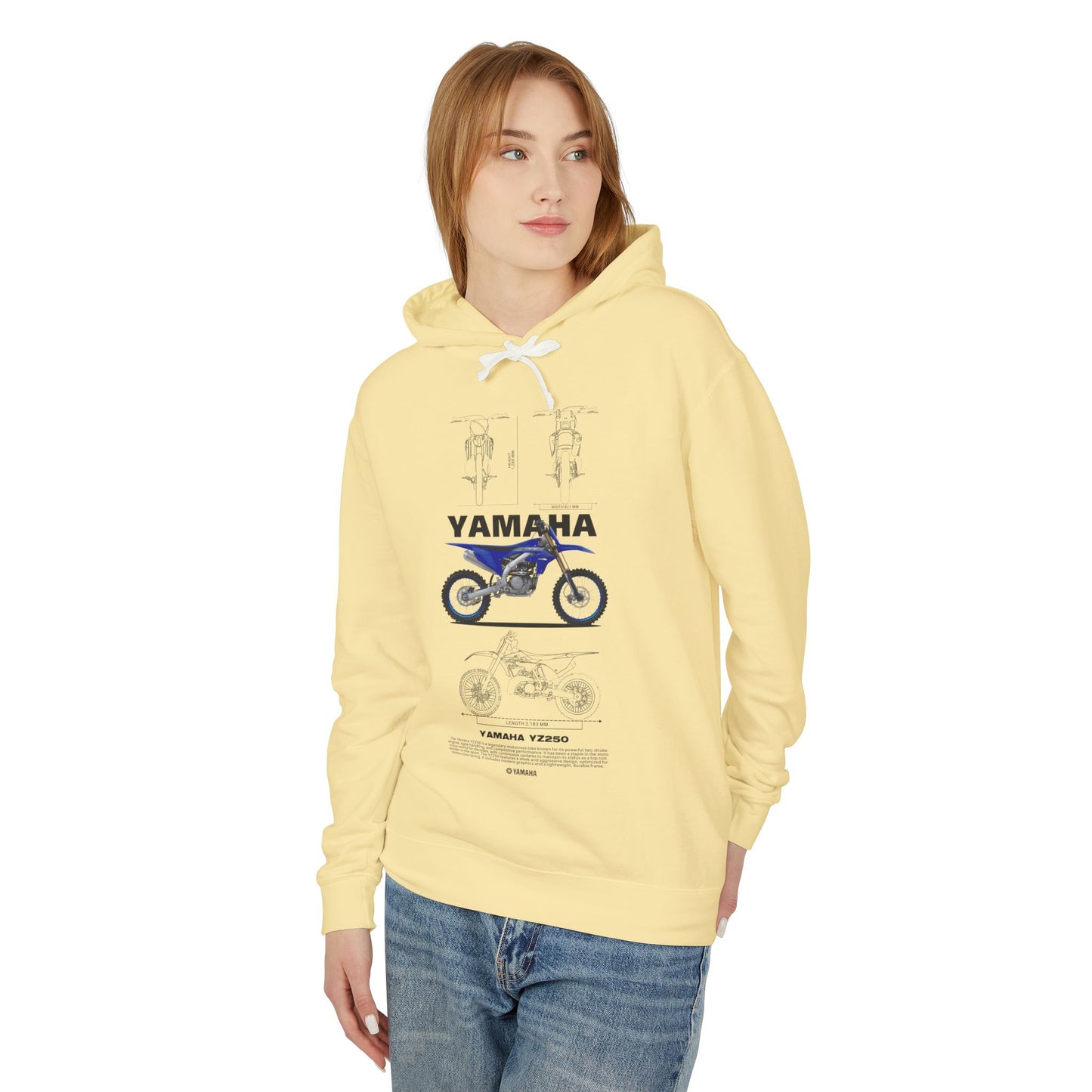 Yamaha VZ250 Unisex Lightweight Hooded Sweatshirt - Motorcycle Design - CreativeRino