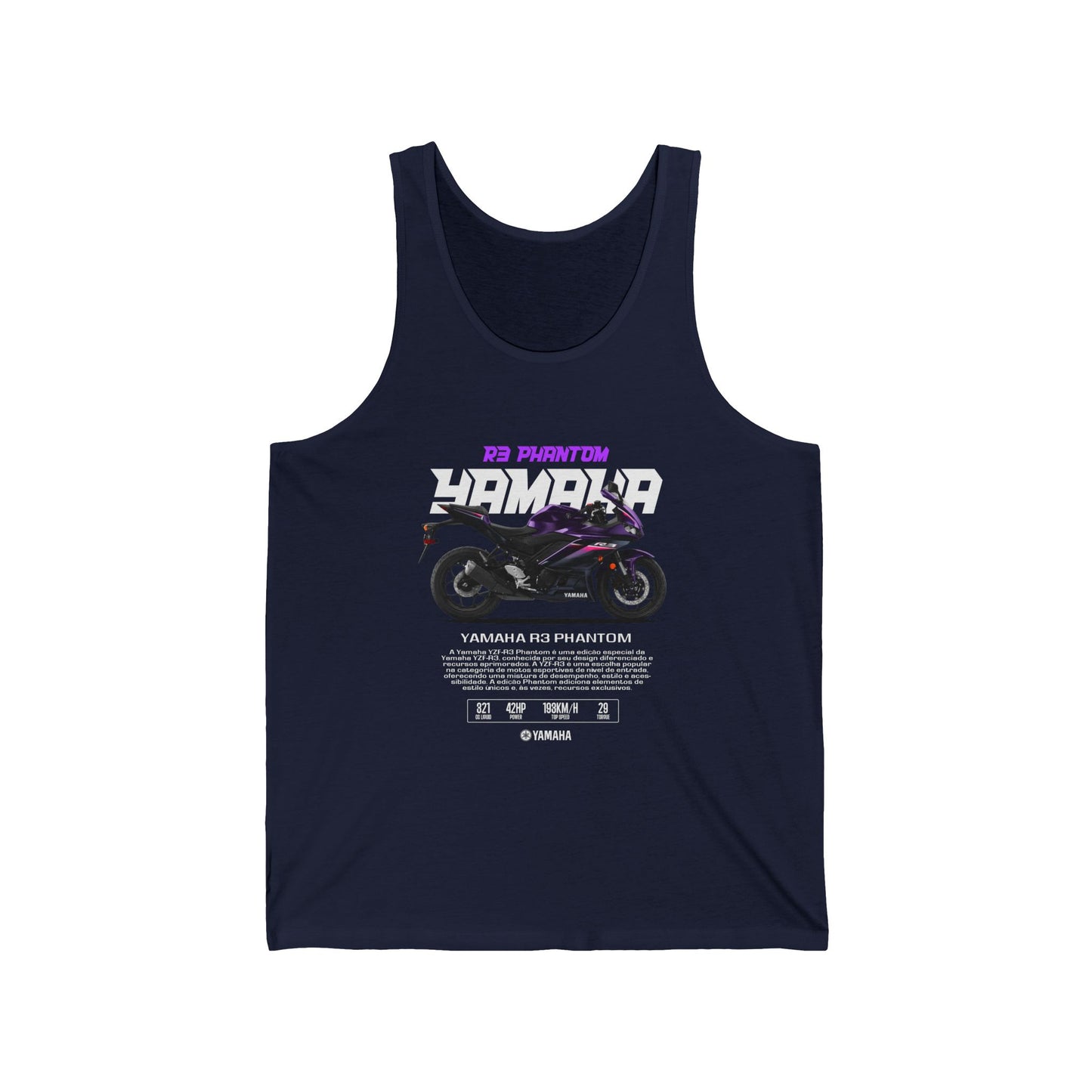 Yamaha R3 Phantom Unisex Jersey Tank - Motorcycle Graphic - CreativeRino