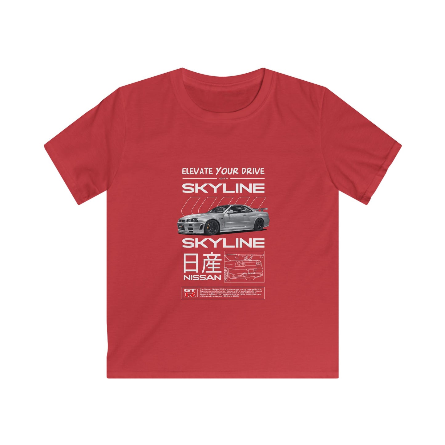 Nissan Skyline Kids Car Tee - Elevate Your Drive Graphic T-Shirt for Young Car Enthusiasts - CreativeRino