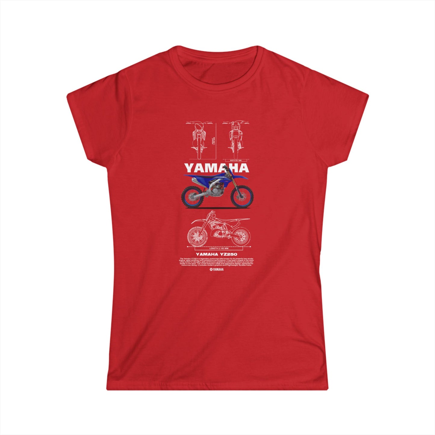 Yamaha YZ250 Motorcycle Women's Softstyle Tee - Perfect T-shirt Gift for Bikers - CreativeRino