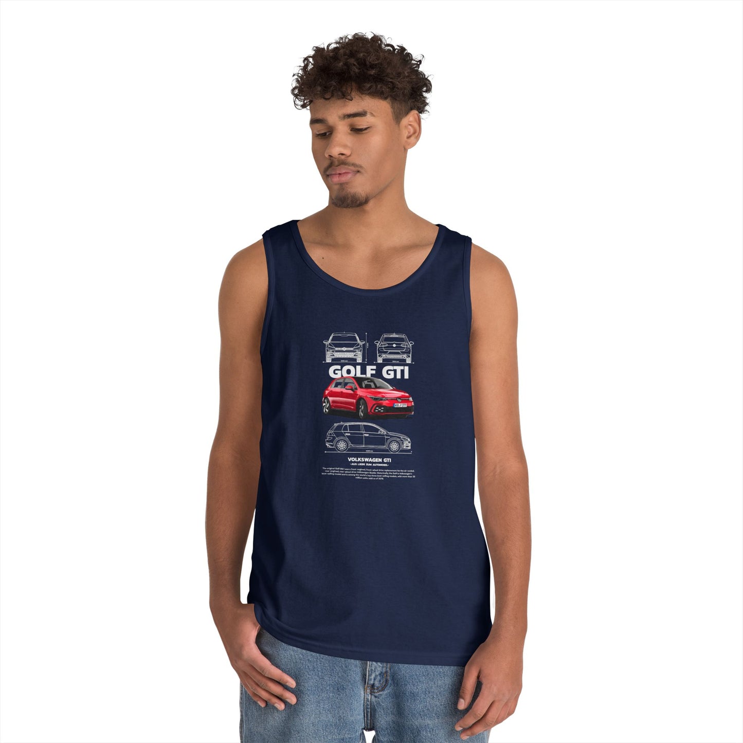 Volkswagen Golf GTI Unisex Heavy Cotton Tank Top - Perfect T-shirt for Car Enthusiasts - CreativeRino