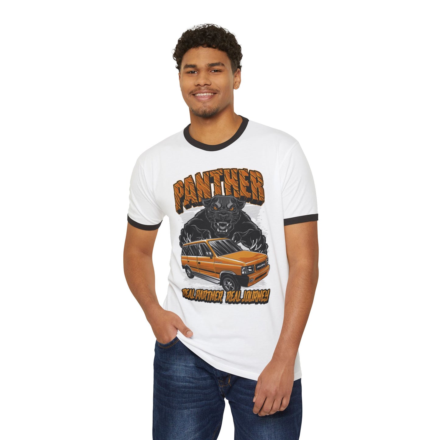 Isuzu Panther Raja Vintage Unisex Cotton Ringer T-Shirt - Retro Graphic Tshirt for Car Lovers - CreativeRino