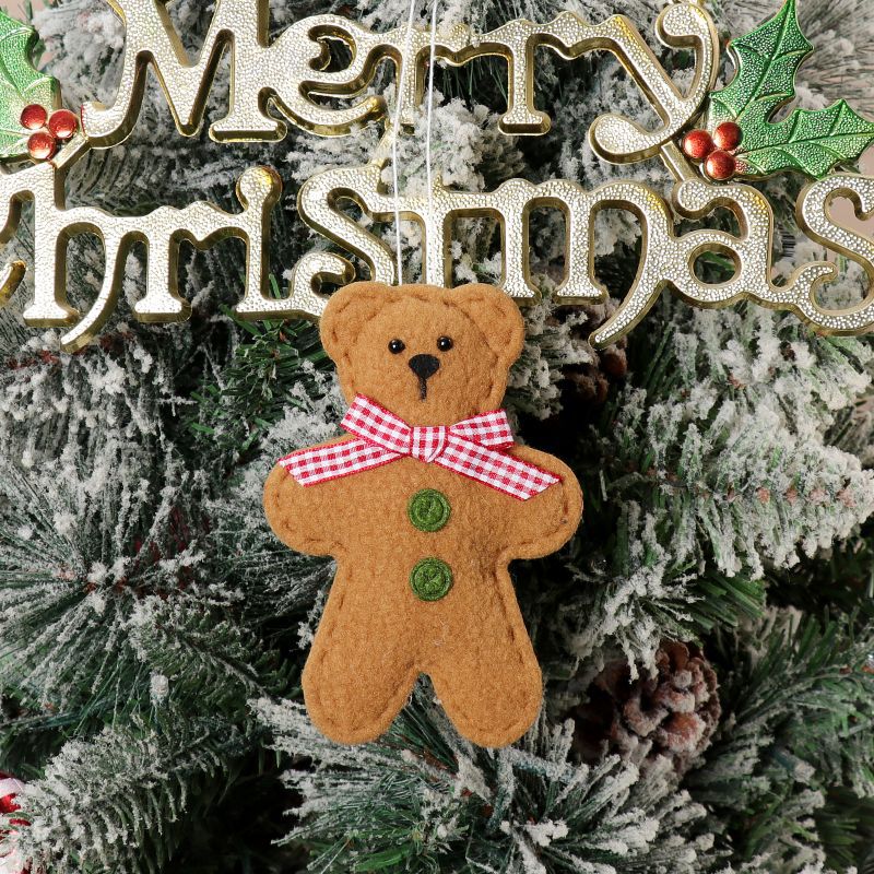 Cartoon Biscuit Bear Christmas Pendant Set | Small Ornament Collection for Tree & Party Decor | Holiday Supplies eprolo