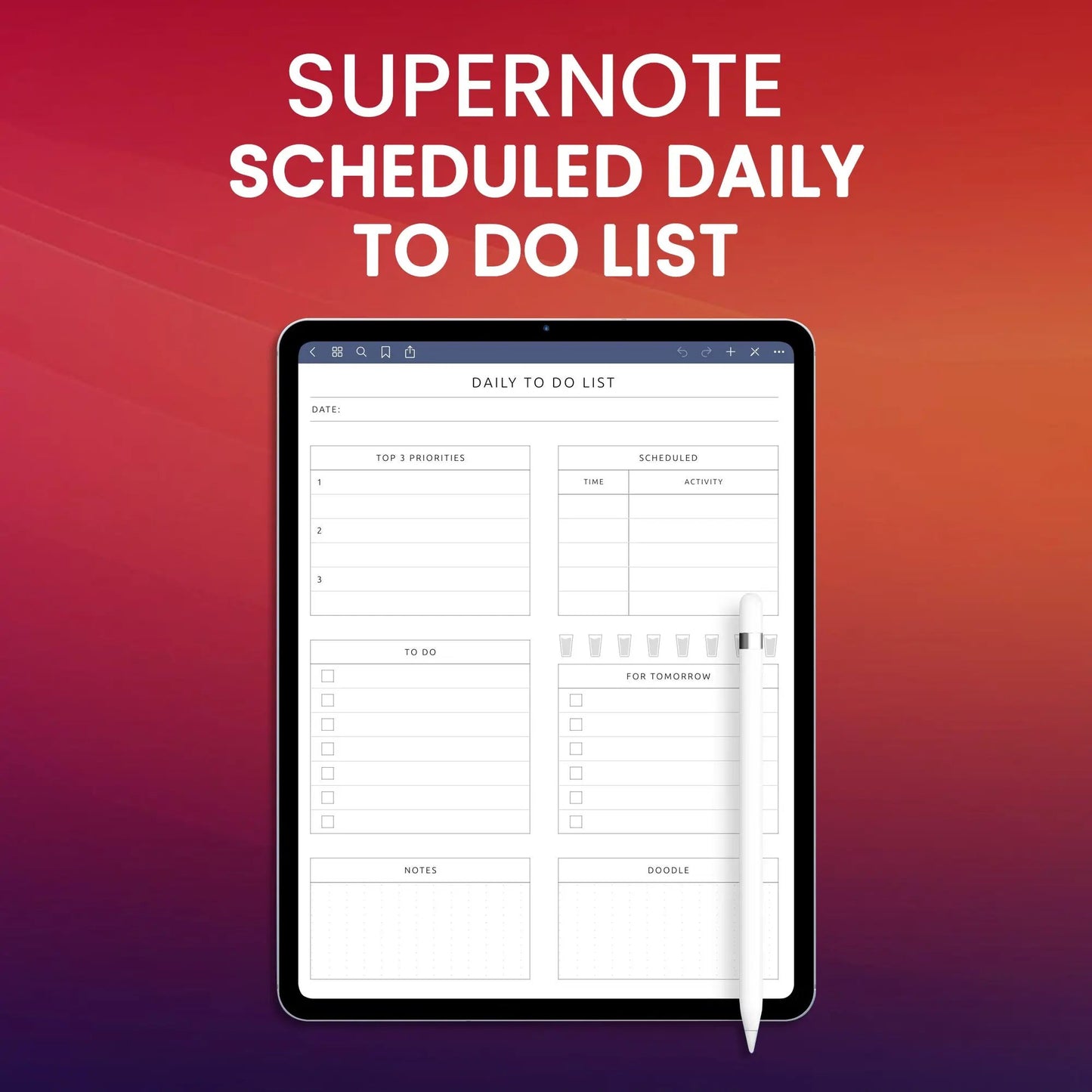 Supernote Scheduled Daily To Do List Planner Template CreativeRino