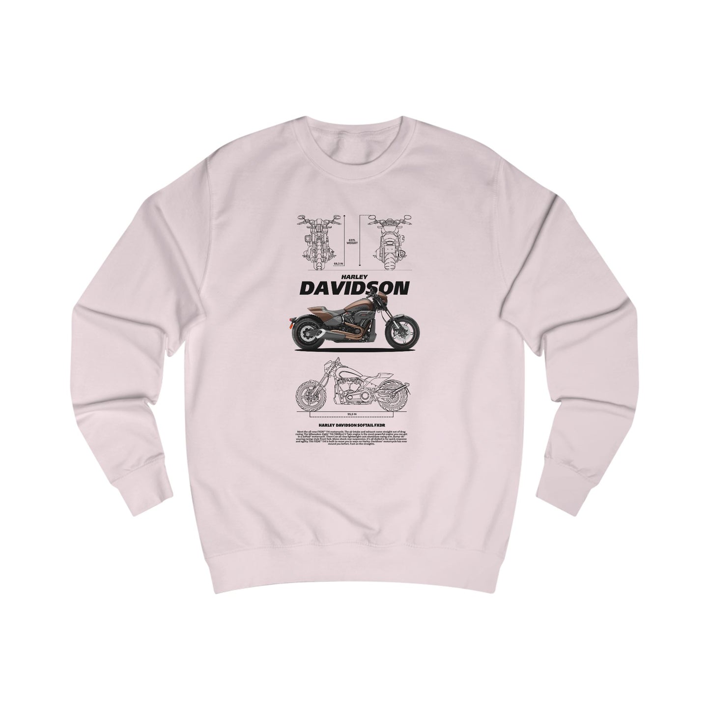 Harley-Davidson FXDR Unisex Sweatshirt - Vintage Motorcycle Design - CreativeRino