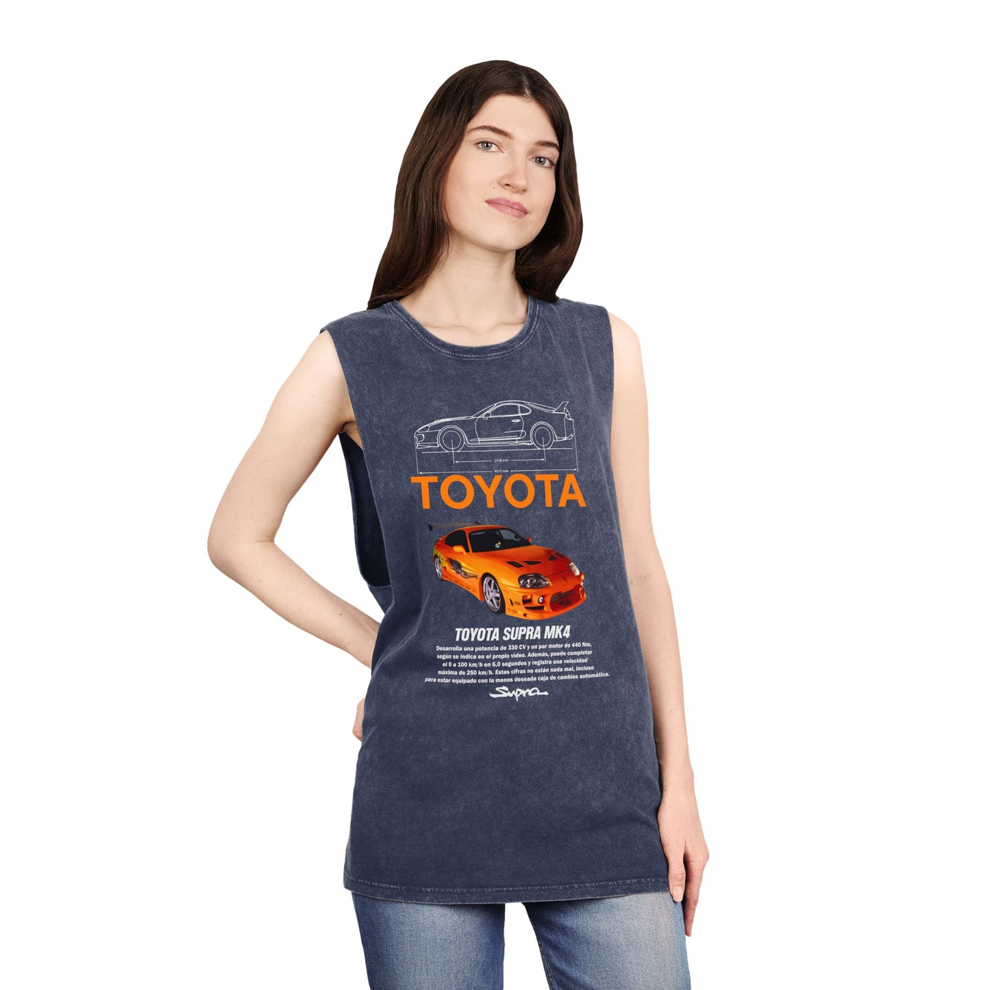 Toyota Supra MK4 Stonewash Unisex Tank Top - Car Lover's Apparel - CreativeRino