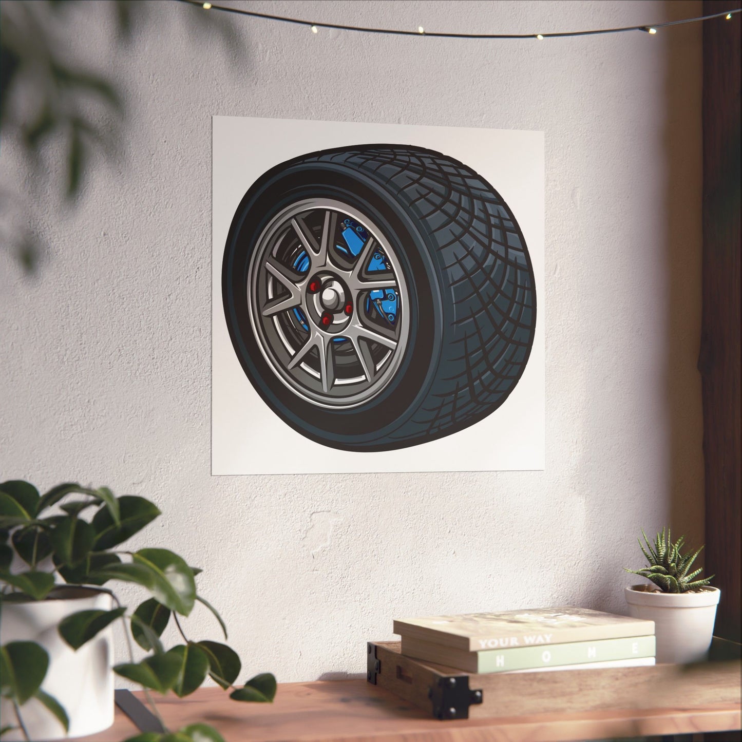 Race Car Tire Matte Square Poster | Perfect poster for Auto Enthusiasts and Garage Decor - CreativeRino