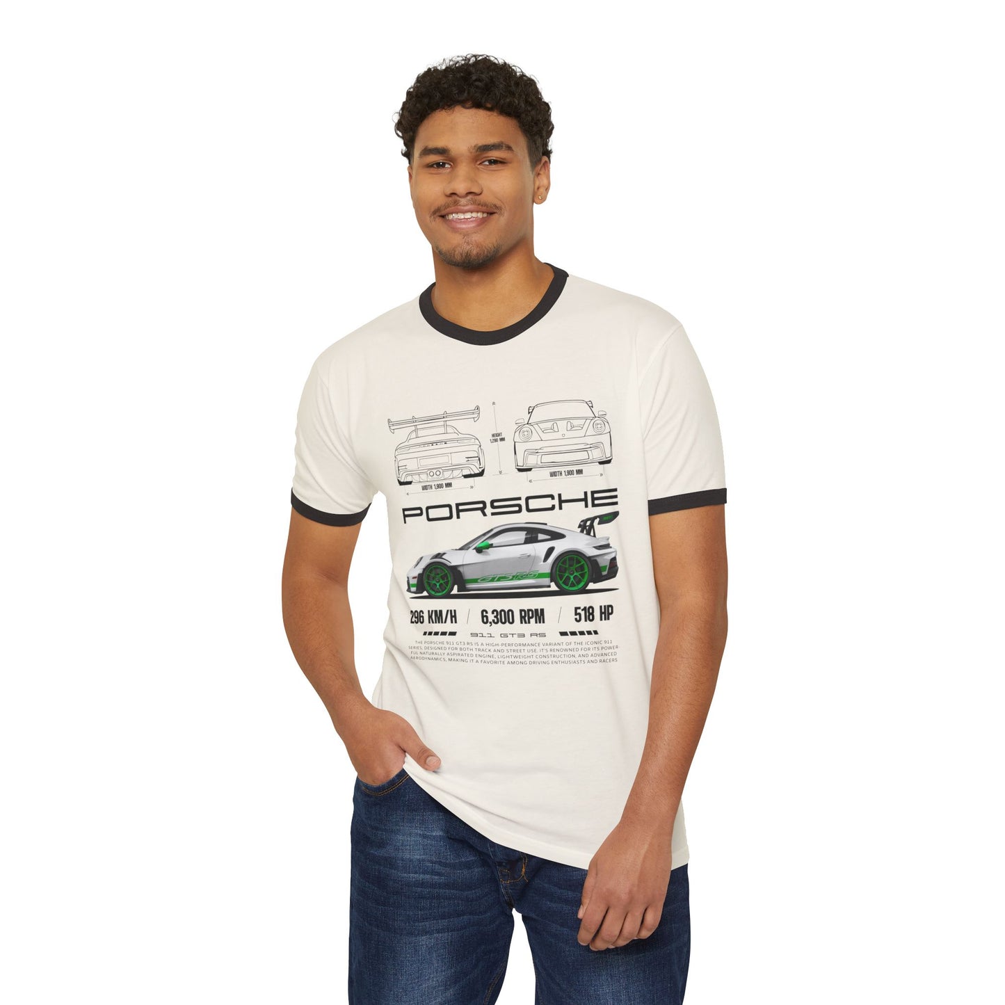 Porsche Unisex Cotton Ringer T-Shirt – Automotive Enthusiast Tee - CreativeRino
