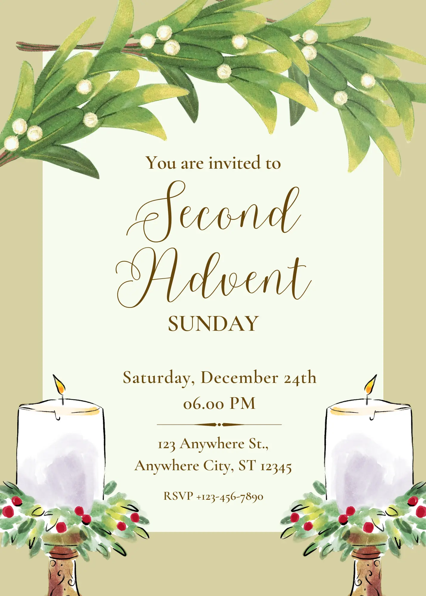 Advent Invitation Template | Advent Celebration Party Invite - CreativeRino