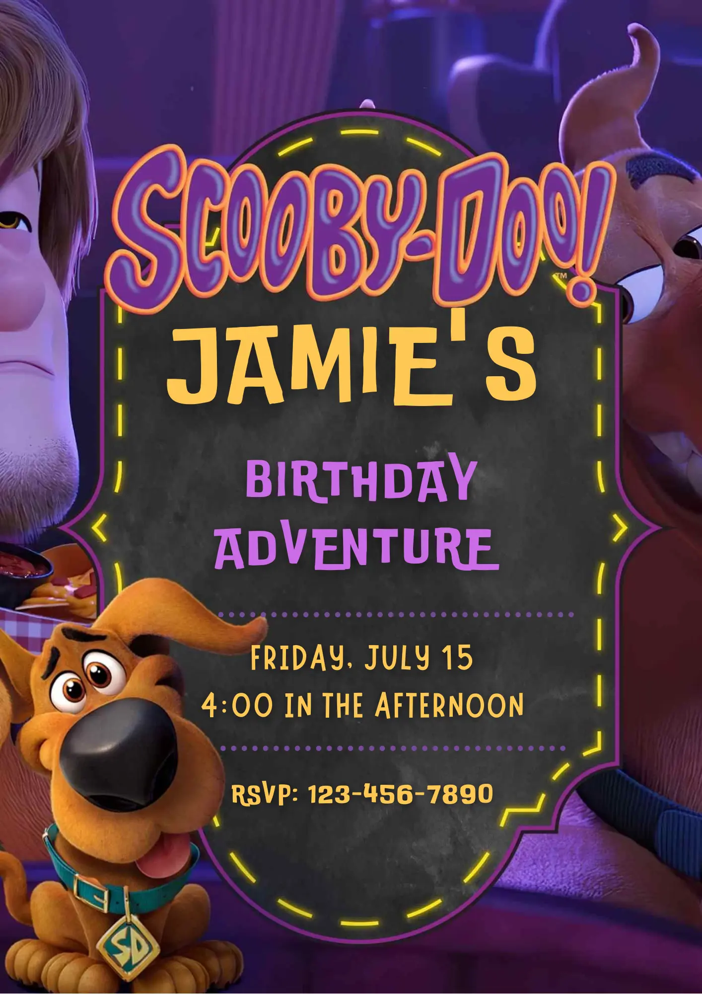 Scooby Doo Birthday Invitation Template - CreativeRino