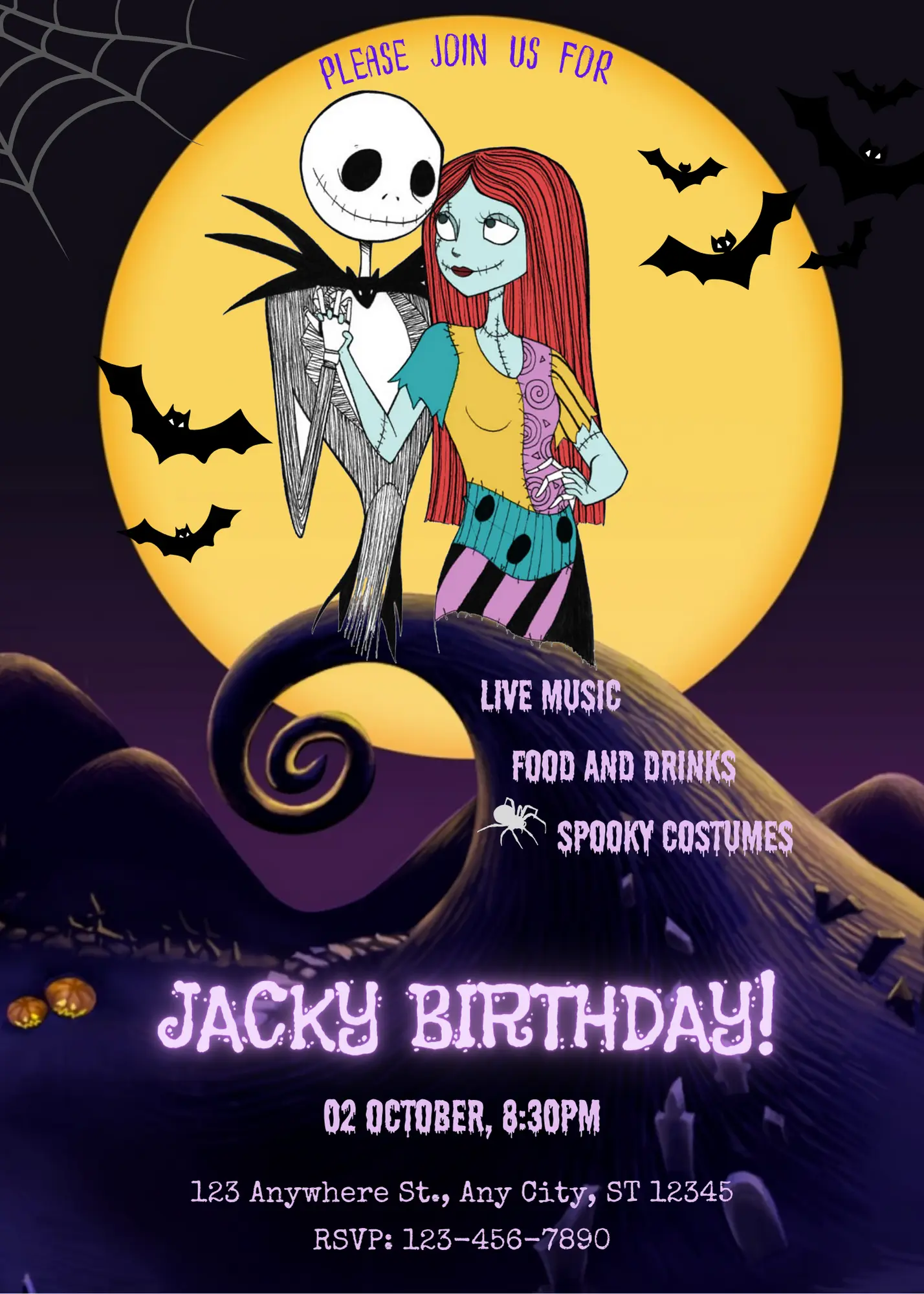 The Nightmare before Christmas Birthday Invitation Template - CreativeRino